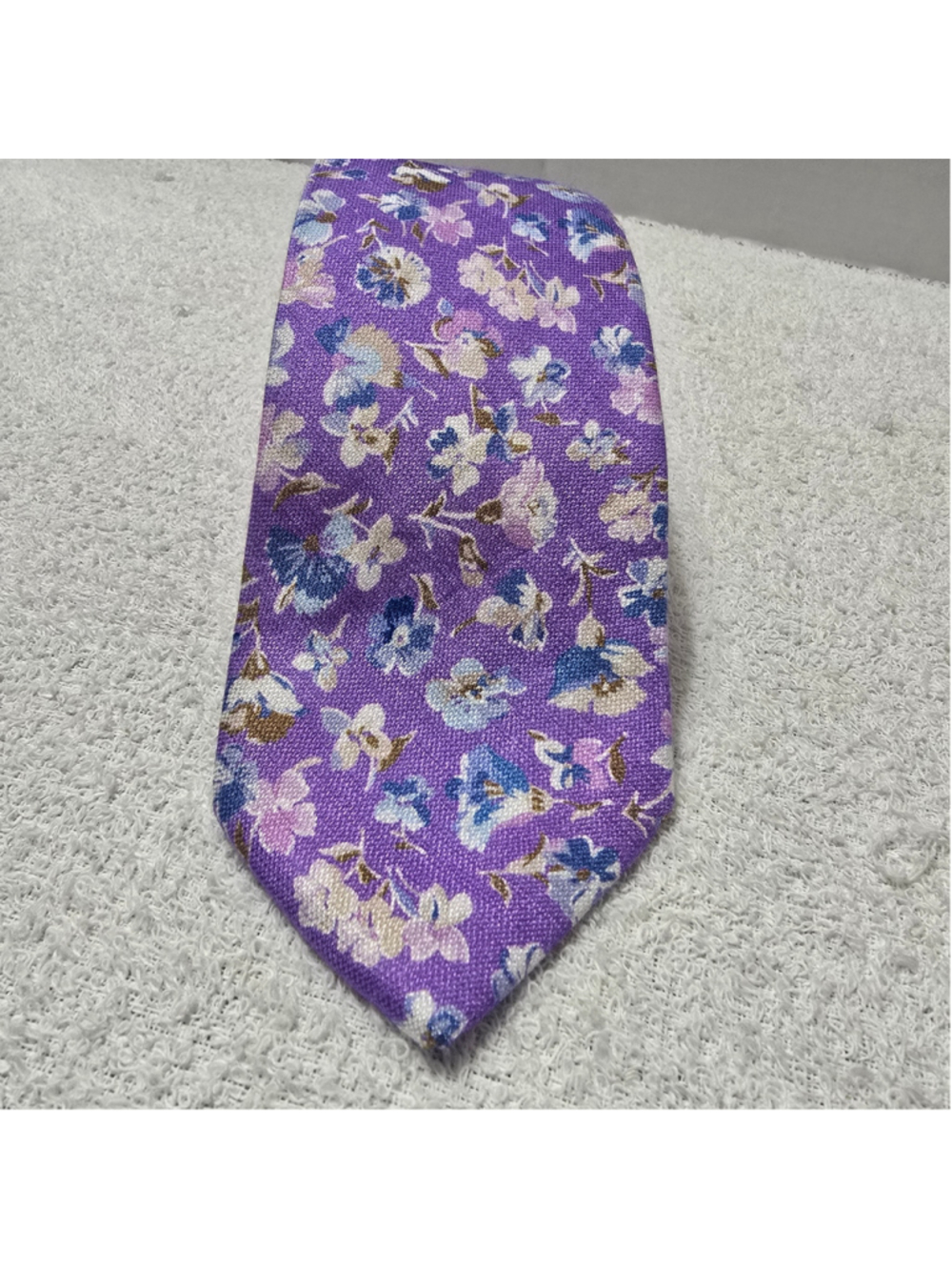 Men's Cremieux Silk Floral Tie, One Size, Purple and Blue